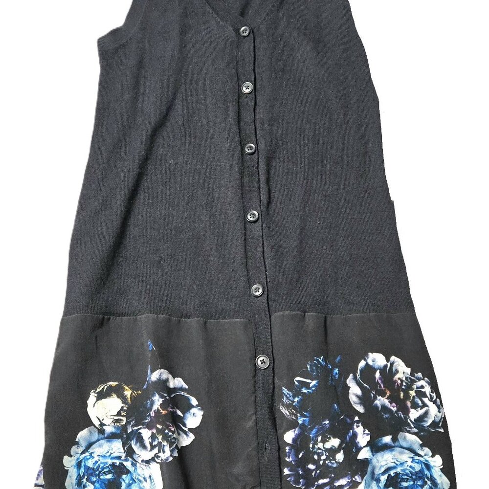 All Saints Sz 4 Womens Black Button Down Lucon Vest Dress